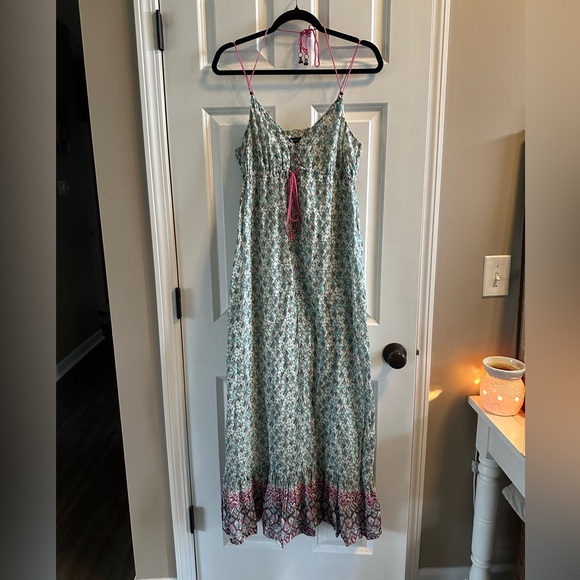 French Connection Boho Bohemian Maxi Dress; Button Down Bell Detail Dress - Picture 1 of 9